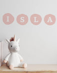 Blush Pink Personalised Name Dots - Decals - Name Dots