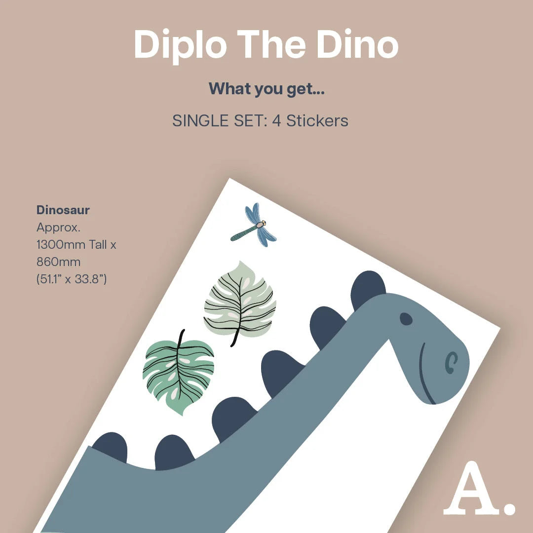 Diplo The Dino - Kids Wall Decal - Decals - Animals