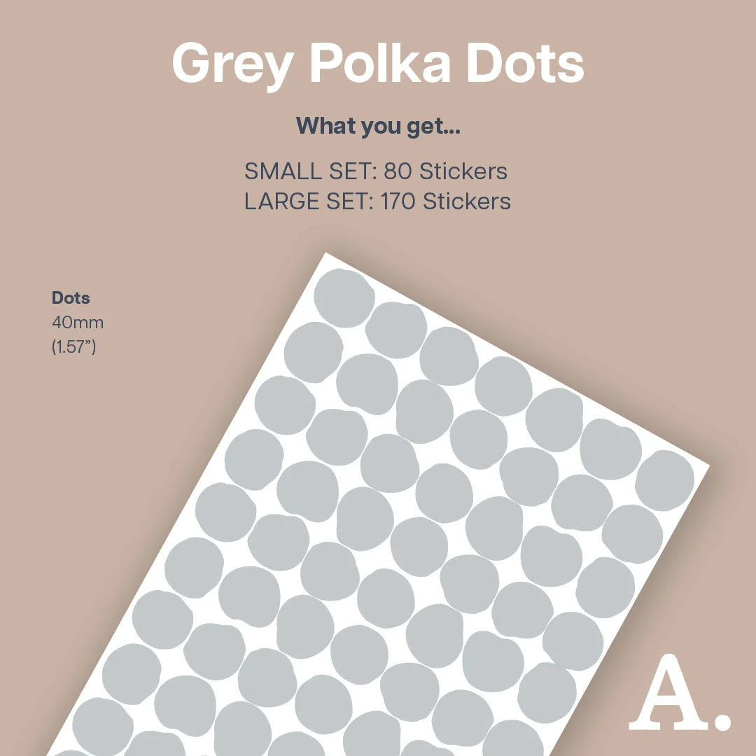 Grey Polka Dot Wall Decal - Decals - Polka Dots