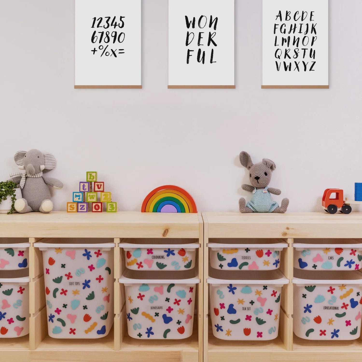 Mixed Abstracts Multi - Storage Tub Decals Organisational