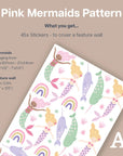 Pink Mermaids - Patterned - Decals - Fantasy