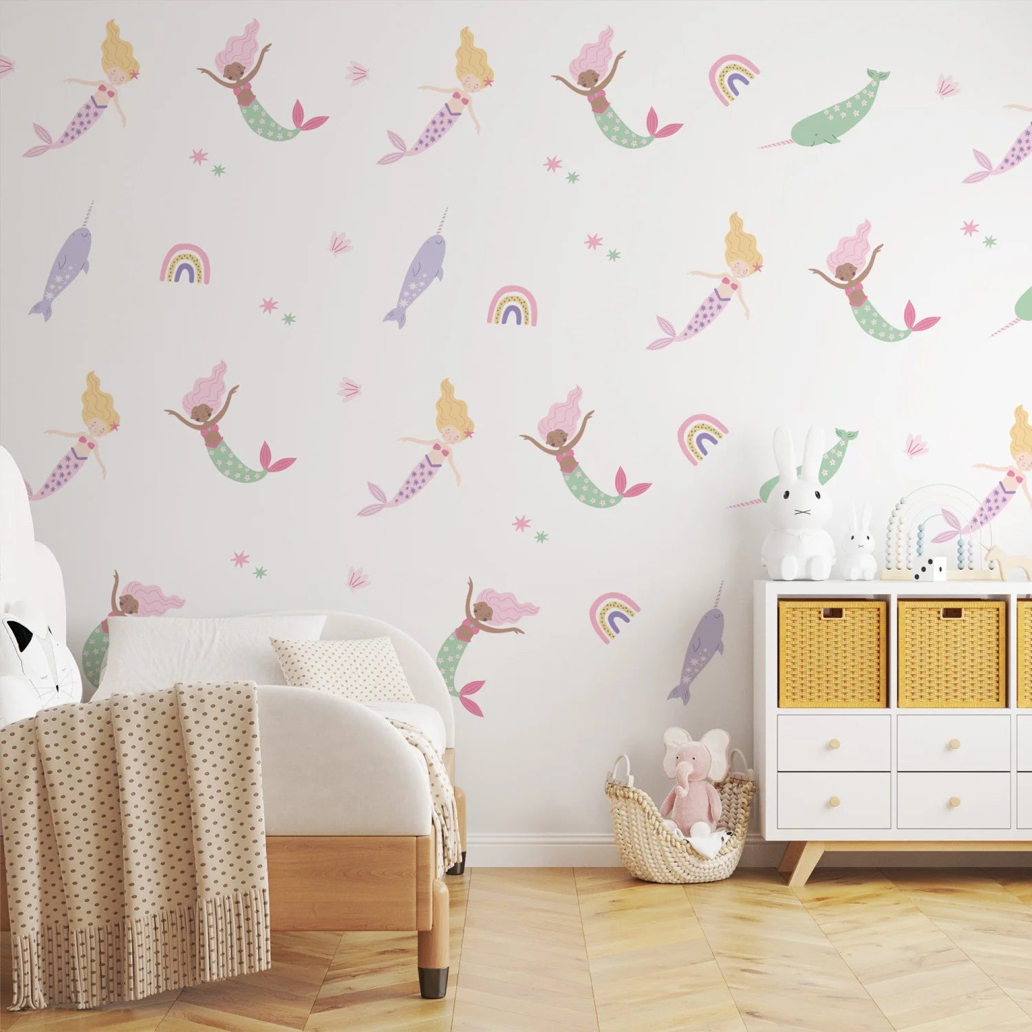 Pink Mermaids - Patterned - Decals - Fantasy