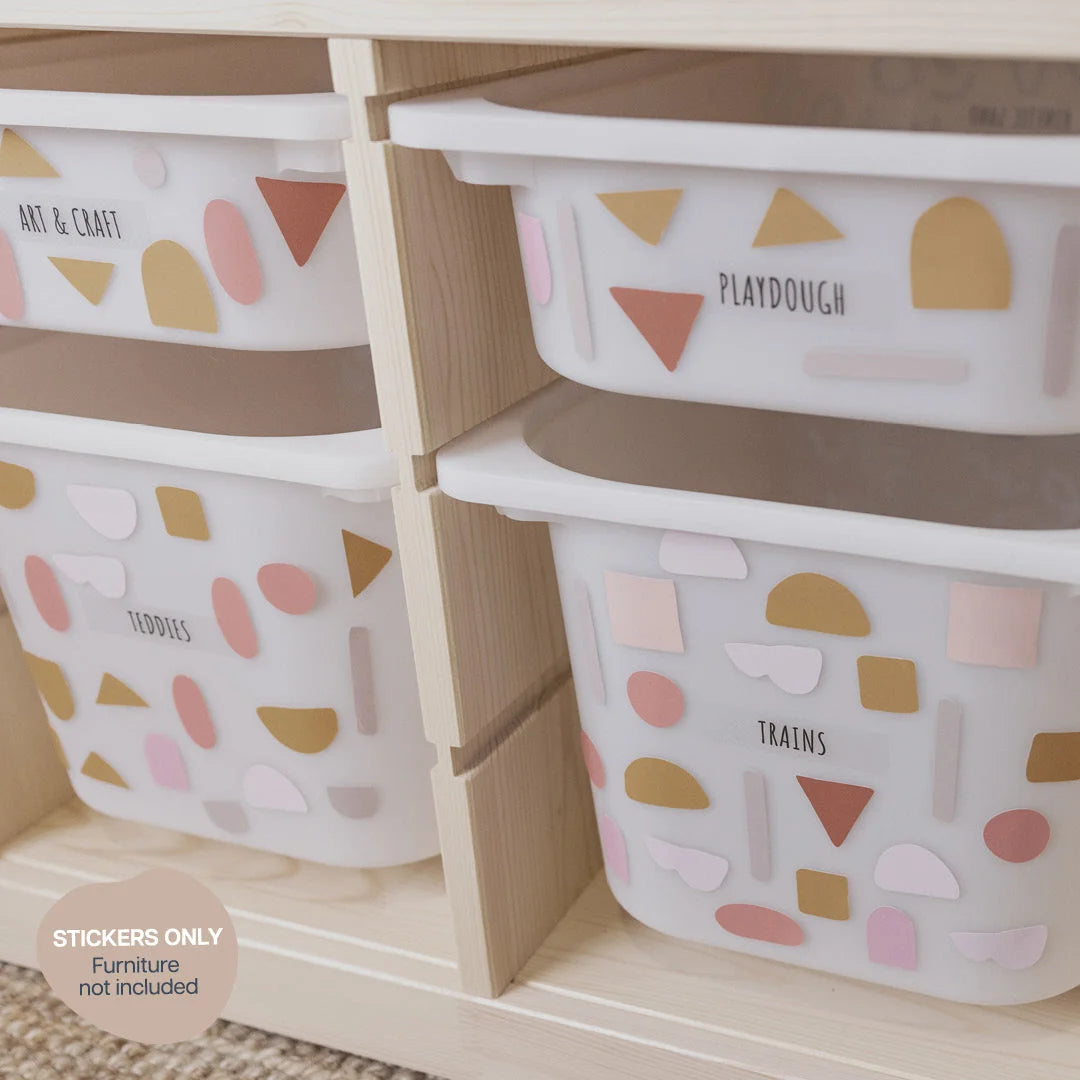 Straight Abstracts Warm - Storage Tub Decals