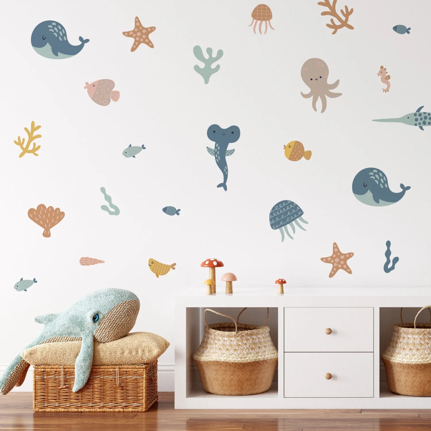 Warm Sea Creatures Small Wall Decal - Decals and Space