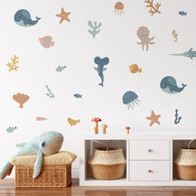 Warm Sea Creatures Small Wall Decal